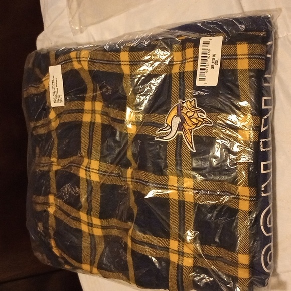 Men NFL Pajamas Minnesota Vikings 2XL& Slippers size 11 - Picture 7 of 7